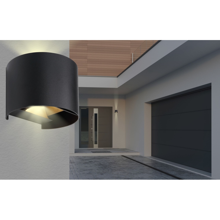 Globo - LED Wandlamp voor buiten 2xLED/3W/230V IP44 zwart