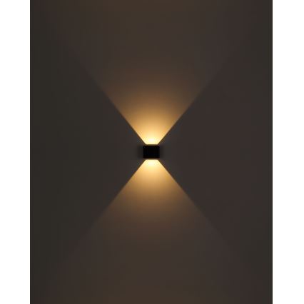 Globo - LED Wandlamp voor buiten 2xLED/3W/230V IP44 zwart