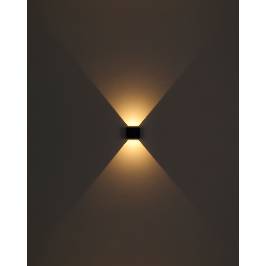 Globo - LED Wandlamp voor buiten 2xLED/3W/230V IP44 zwart