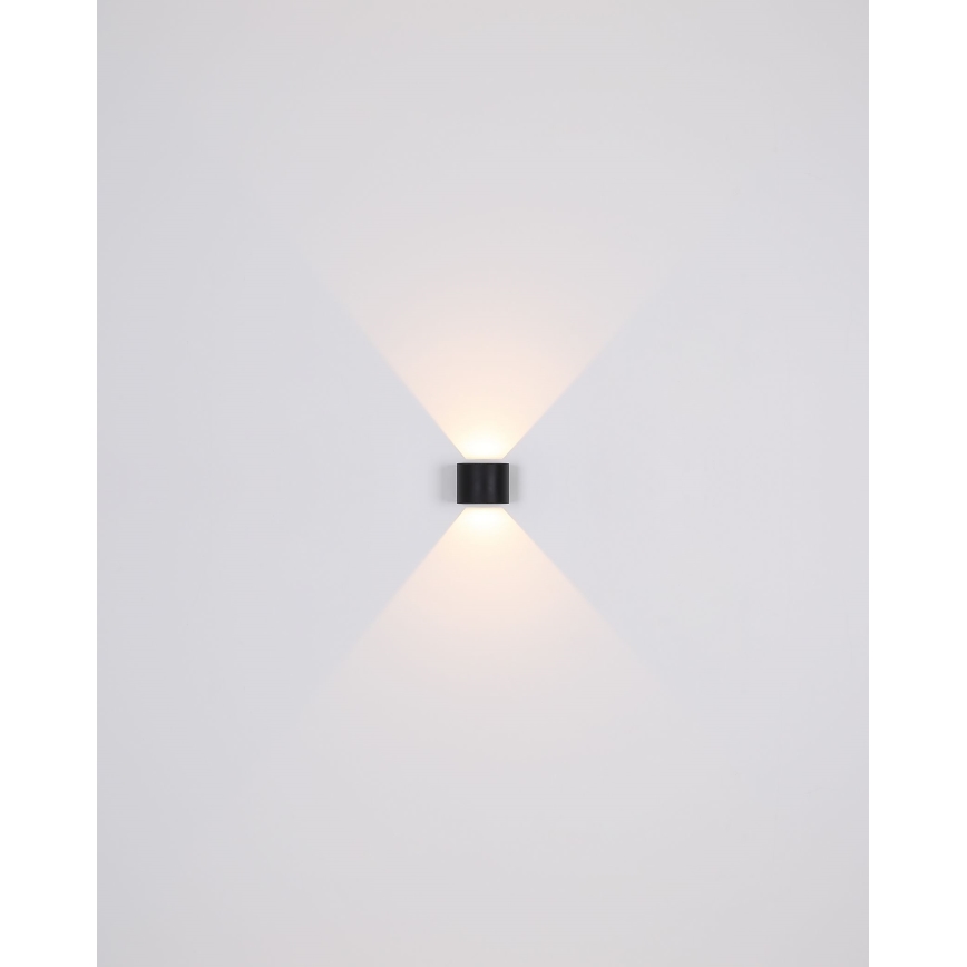 Globo - LED Wandlamp voor buiten 2xLED/3W/230V IP44 zwart