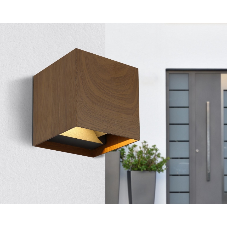 Globo - LED Wandlamp voor buiten 2xLED/3W/230V IP44 bruin