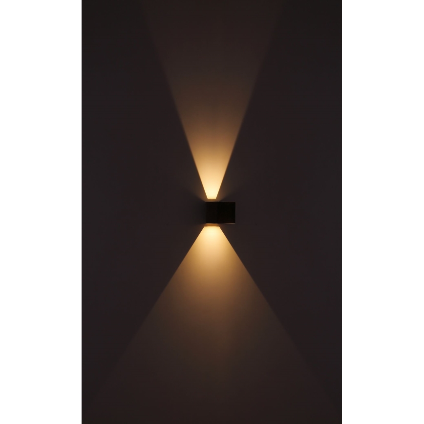 Globo - LED Wandlamp voor buiten 2xLED/3W/230V IP44 bruin