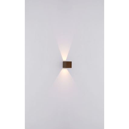 Globo - LED Wandlamp voor buiten 2xLED/3W/230V IP44 bruin