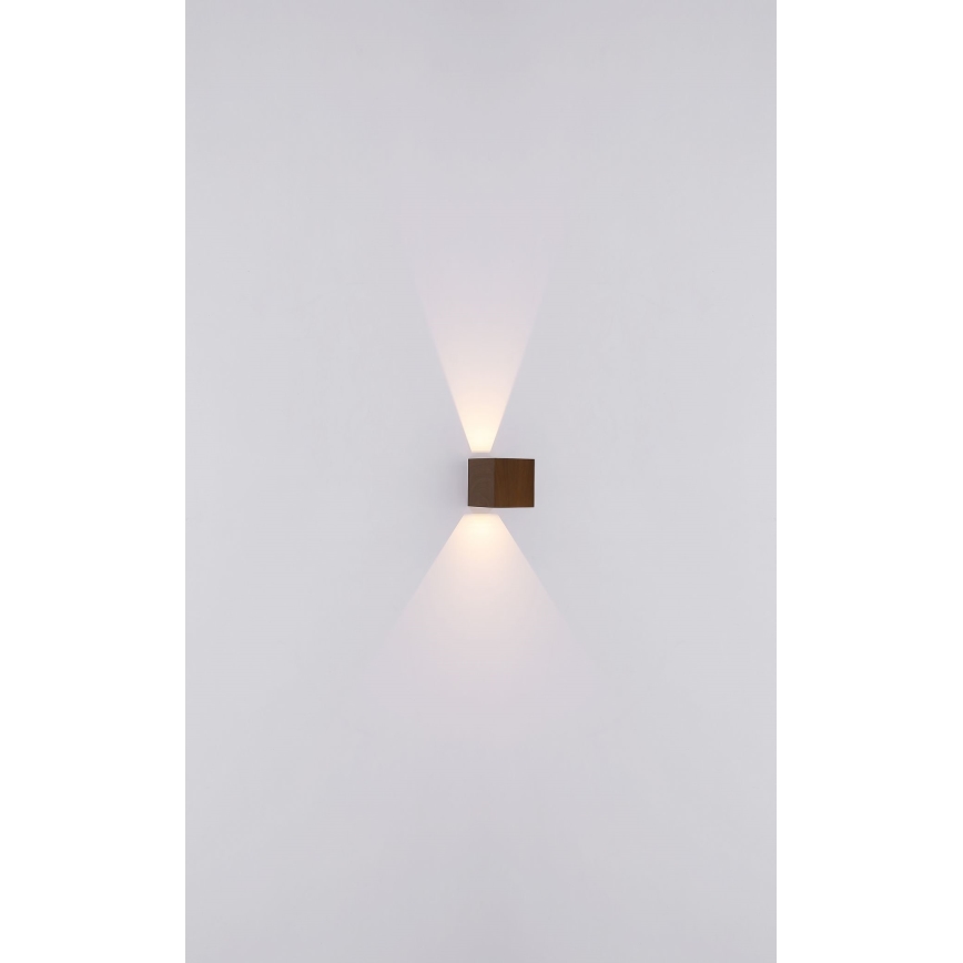 Globo - LED Wandlamp voor buiten 2xLED/3W/230V IP44 bruin