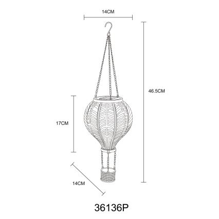 Globo - Décoration solaire suspendue 20xLED/0,5W/3V IP44 montgolfière