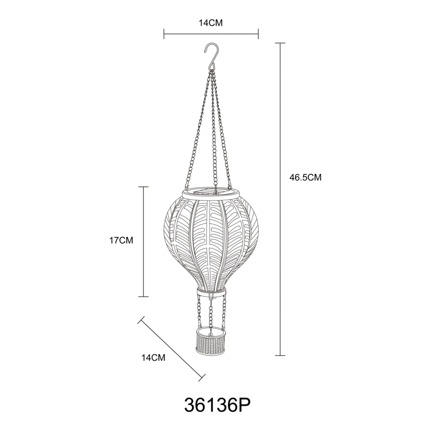 Globo - Décoration solaire suspendue 20xLED/0,5W/3V IP44 montgolfière