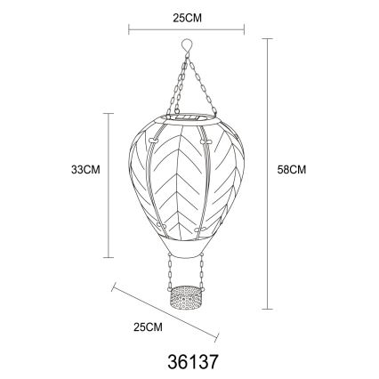 Globo - LED Hanger zonnedecoratie 24xLED/0,2W/3V IP44 Vliegende ballon