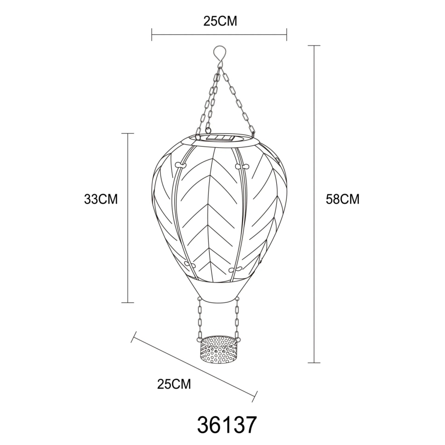 Globo - LED Hanger zonnedecoratie 24xLED/0,2W/3V IP44 Vliegende ballon