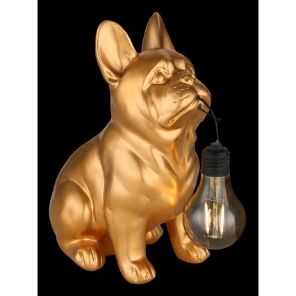 Globo - LED-zonnelamp LED/3V IP44 300 mAh goudkleurige hond