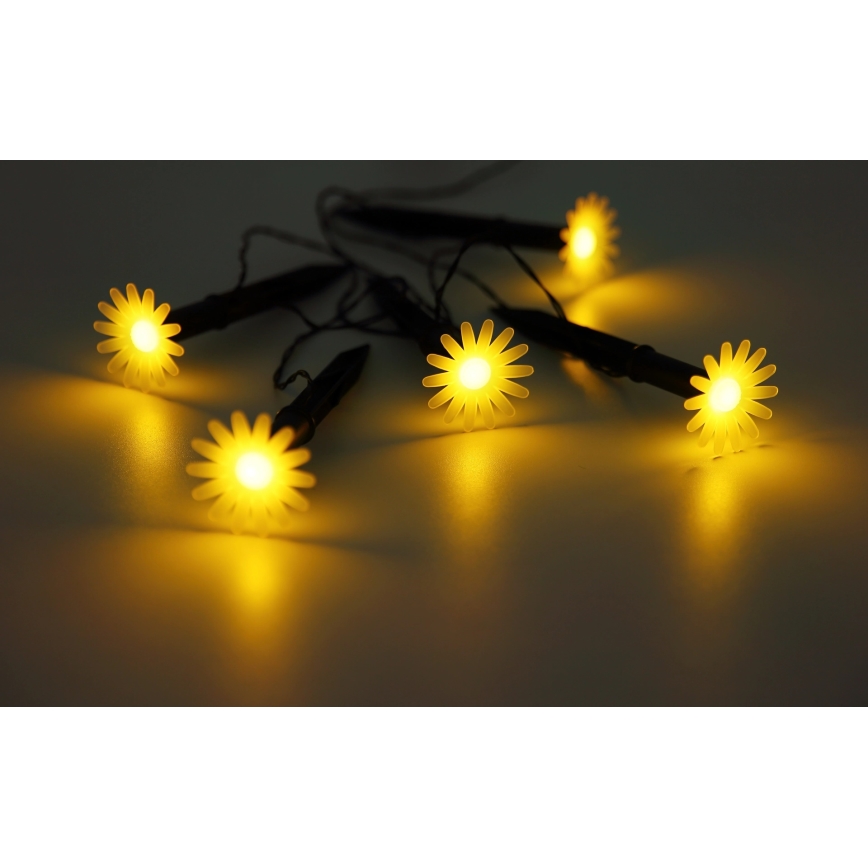 Globo - Guirlande solaire LED 5 x LED / 3 V, IP44, 300 mAh, 2,2 m, fleurs