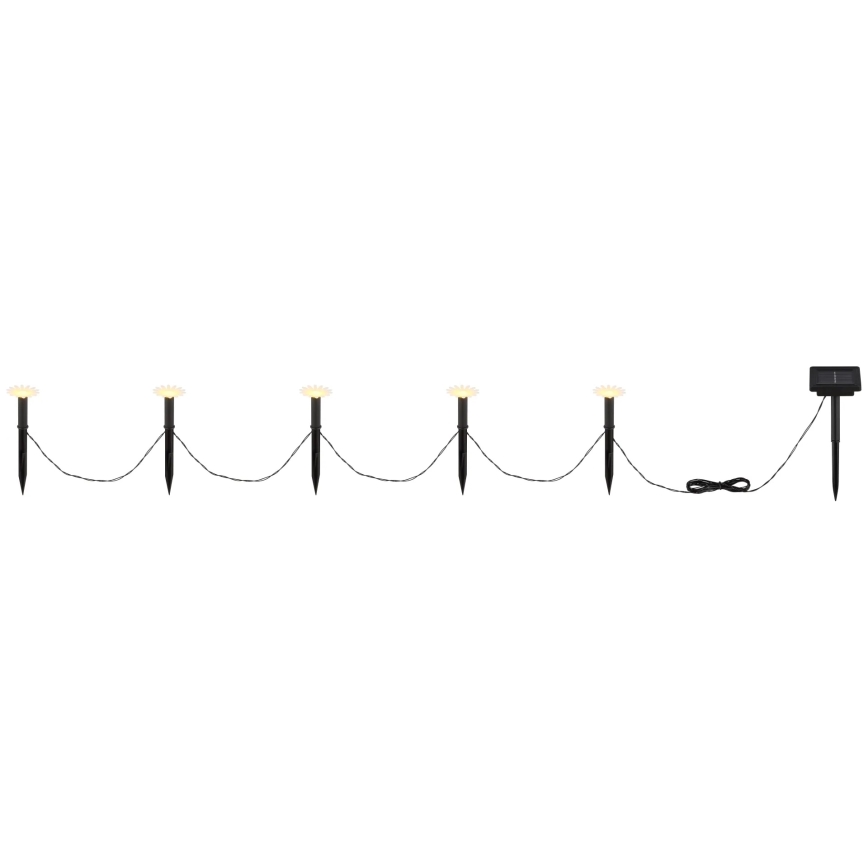 Globo - Guirlande solaire LED 5 x LED / 3 V, IP44, 300 mAh, 2,2 m, fleurs
