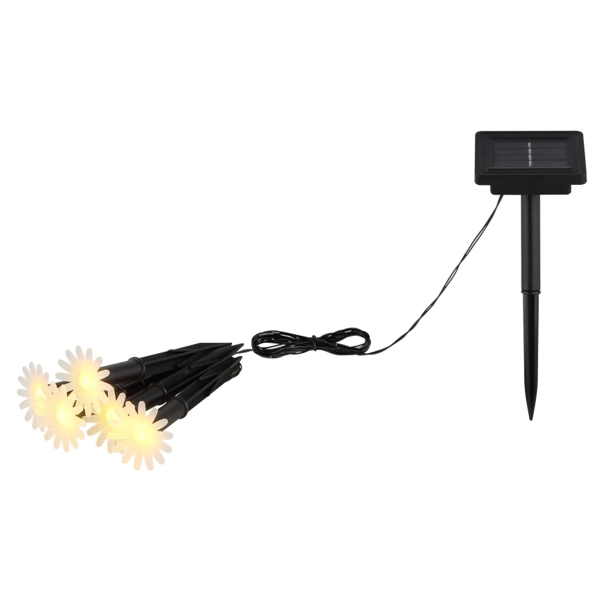 Globo - Guirlande solaire LED 5 x LED / 3 V, IP44, 300 mAh, 2,2 m, fleurs