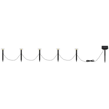 Globo - LED-zonnensnoer 5×LED/3V IP44 300 mAh 2,2 m bloemvormige lampjes