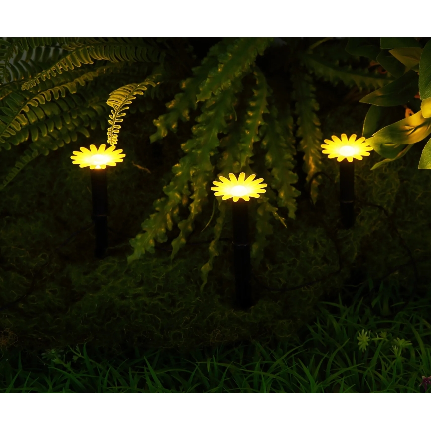 Globo - LED-zonnensnoer 5×LED/3V IP44 300 mAh 2,2 m bloemvormige lampjes