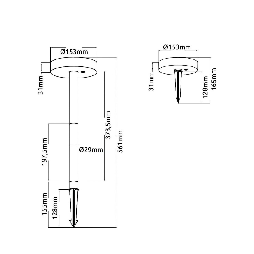 Globo - Éclairage solaire à intensité variable LED/0,2W/3,2V 3000K IP44