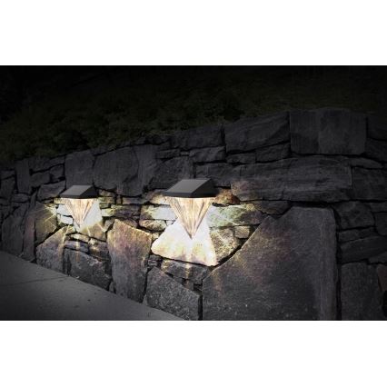 Globo - SET 2x LED Solar wandlamp LED/0,5W/3V IP44 600 mAh