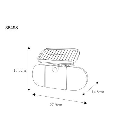 Globo - LED zonnelamp met sensor LED/3,7V IP44 2000 mAh