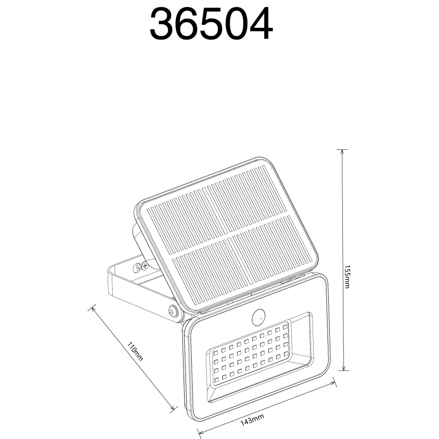 Globo - Luminaire solaire LED dimmable avec capteur, 8 W / 5 V, 3000 / 4000 / 6500 K, IP65, 2200 mAh
