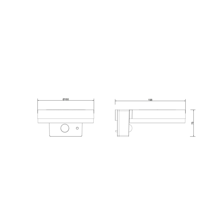 Globo - Éclairage solaire avec détecteur LED/6W/3,7V IP44 2200 mAh