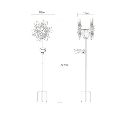 Globe - Décoration solaire LED/0,02W/3V IP44 300 mAh