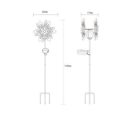 Globo - Décoration solaire LED/0,02W/3V IP44