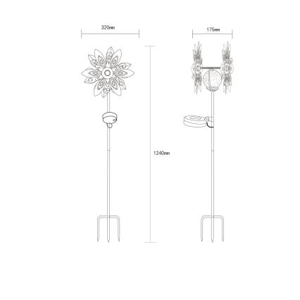 Globe - Décoration solaire LED/0,02W/3V IP44 300 mAh