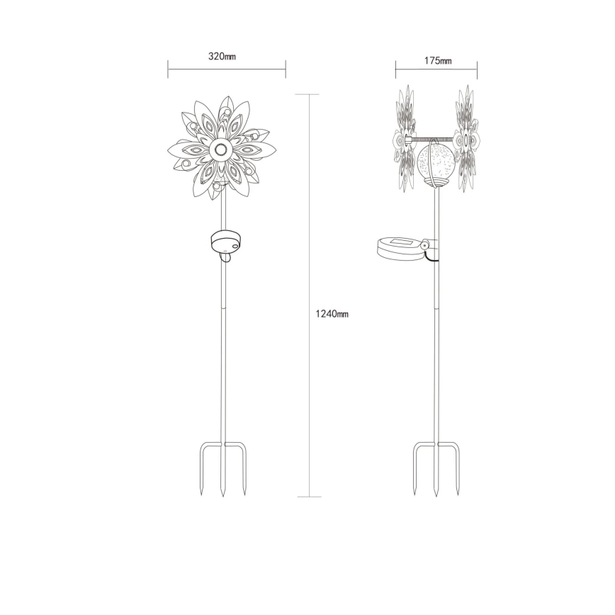 Globe - Décoration solaire LED/0,02W/3V IP44 300 mAh