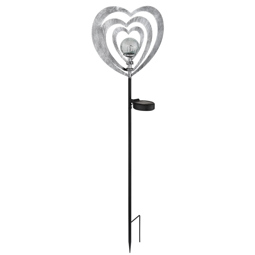 Globo - LED zonne-lamp LED/3V IP44 300 mAh zilveren hart