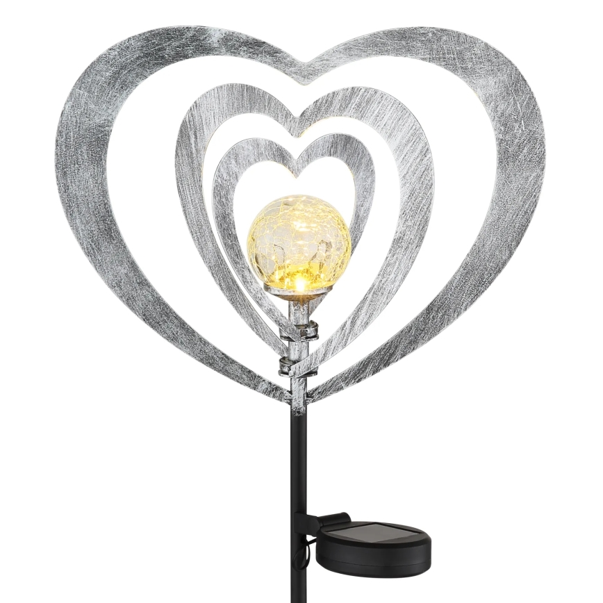 Globo - LED zonne-lamp LED/3V IP44 300 mAh zilveren hart