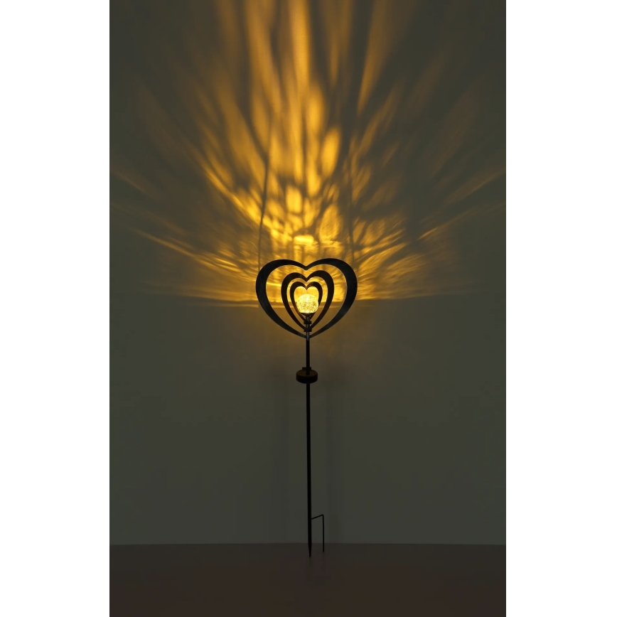 Globo - Luminaire solaire LED/3V IP44 300 mAh cœur argenté
