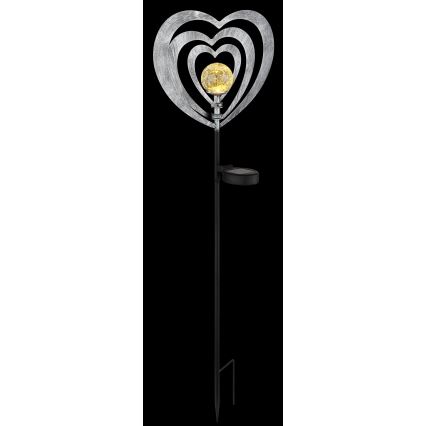 Globo - Luminaire solaire LED/3V IP44 300 mAh cœur argenté