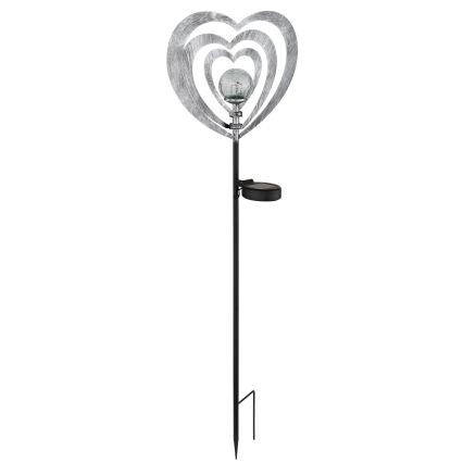 Globo - Luminaire solaire LED/3V IP44 300 mAh cœur argenté