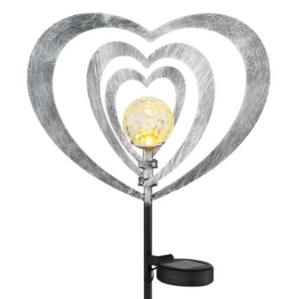 Globo - Luminaire solaire LED/3V IP44 300 mAh cœur argenté