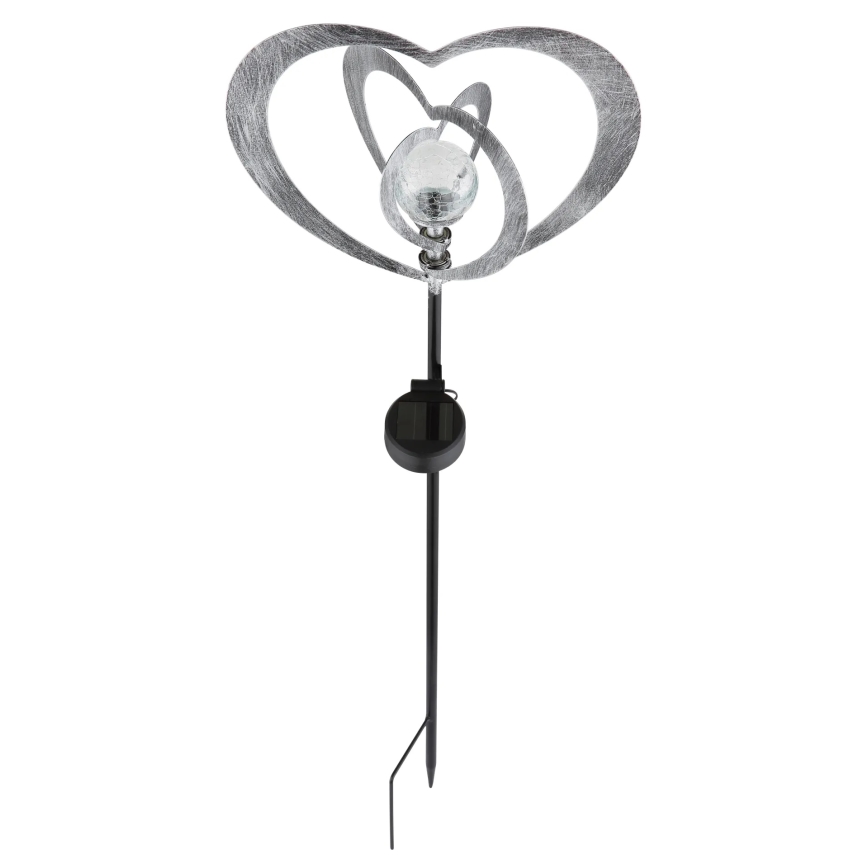 Globo - Luminaire solaire LED/3V IP44 300 mAh cœur argenté