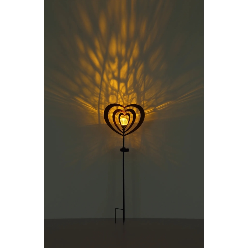 Globo - LED-solarlamp LED/3V IP44 300 mAh roestkleurig hart