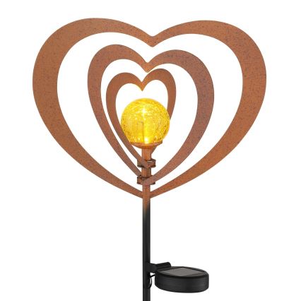 Globo - LED-solarlamp LED/3V IP44 300 mAh roestkleurig hart