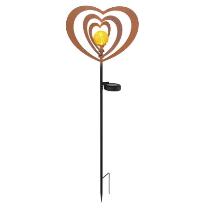 Globo - LED-solarlamp LED/3V IP44 300 mAh roestkleurig hart