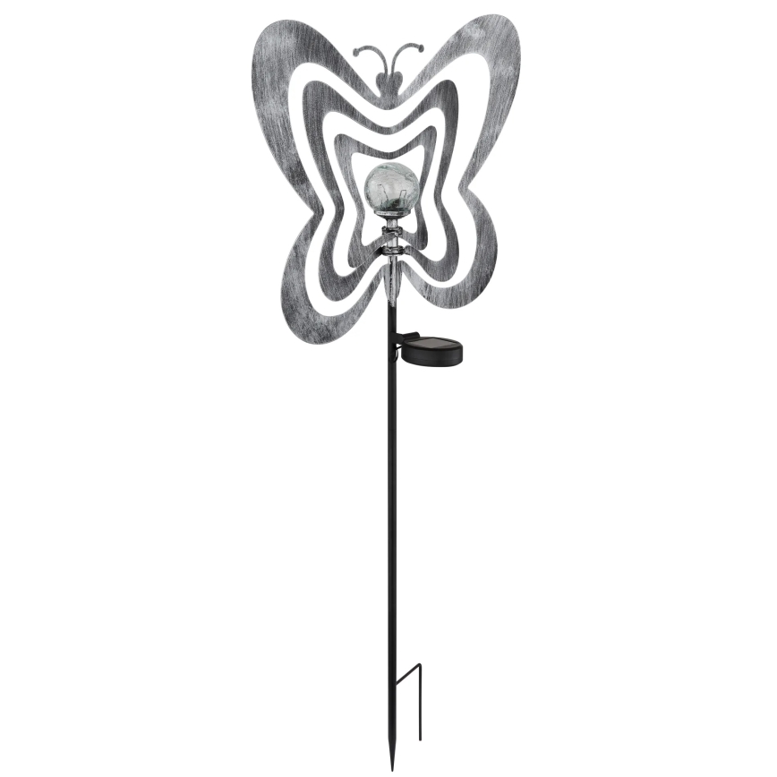 Globo - LED zonnelamp LED/3V IP44 300 mAh zilveren vlinder