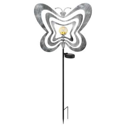 Globo - LED zonnelamp LED/3V IP44 300 mAh zilveren vlinder