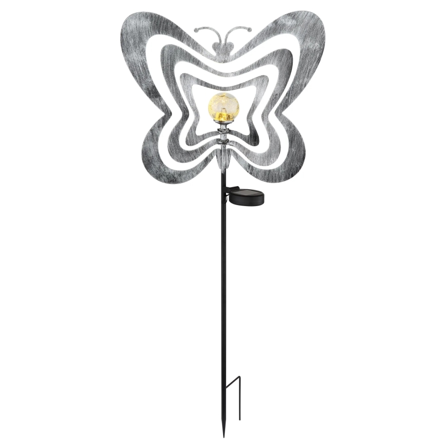 Globo - LED zonnelamp LED/3V IP44 300 mAh zilveren vlinder