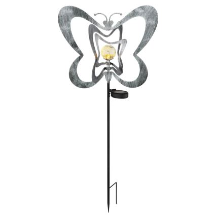Globo - LED zonnelamp LED/3V IP44 300 mAh zilveren vlinder