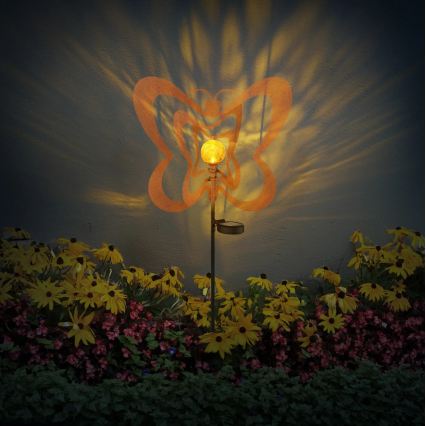 Globo - LED zonnelamp LED/3V IP44 300 mAh roestkleurige vlinder