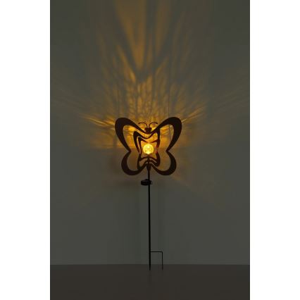 Globo - LED zonnelamp LED/3V IP44 300 mAh roestkleurige vlinder