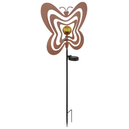 Globo - LED zonnelamp LED/3V IP44 300 mAh roestkleurige vlinder