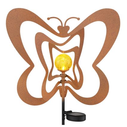 Globo - LED zonnelamp LED/3V IP44 300 mAh roestkleurige vlinder