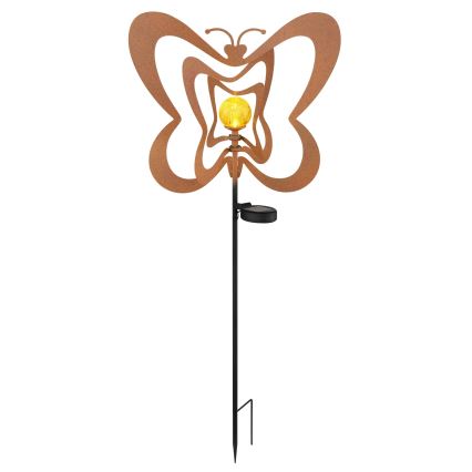 Globo - LED zonnelamp LED/3V IP44 300 mAh roestkleurige vlinder