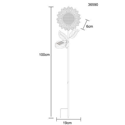 Globo - Luminaire solaire LED 200xLED/3V IP44 600 mAh en forme de fleur