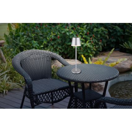 Globo - LED Solar lamp LED/0,6W/3V 3000K IP44 1200 mAh mat chroom