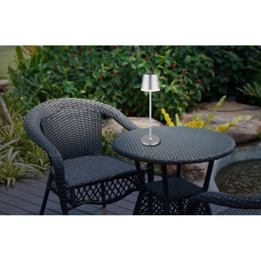 Globo - LED Solar lamp LED/0,6W/3V 3000K IP44 1200 mAh mat chroom