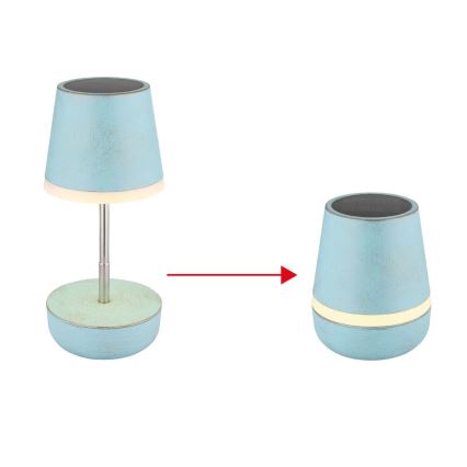 Globo - LED Solar lamp 10xLED/0,06W/3V IP44 800 mAh blauw
